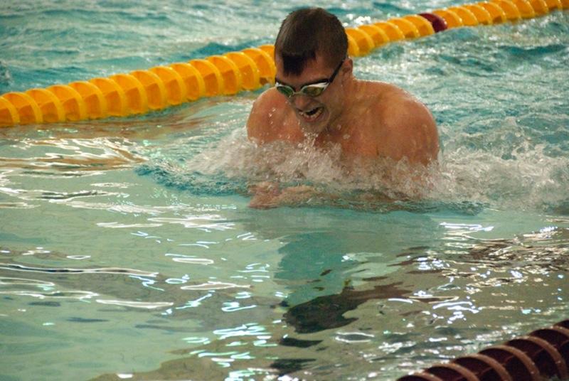 Sophomore Jack Redell competes in the breaststroke during last weeks meet. The Yeomen lost to the Case Western Reserve University Spartans, bringing their record to 3-1.