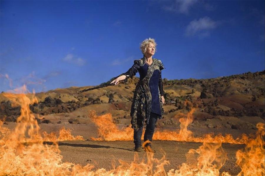 The foxiest 65-year old in Hollywood commands the elements as Prospera in Julie Taymors adaptation of Shakespeares Tempest.