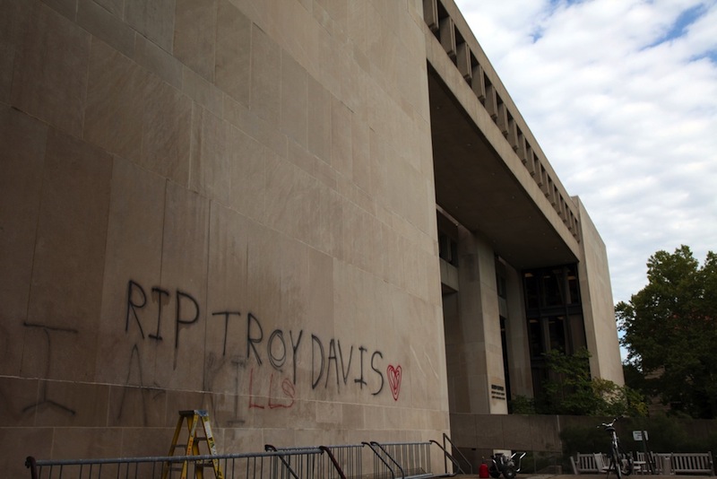 Graffiti written on the side of the Mudd Center suggests that the execution of Troy Davis last week speaks to the endemic, institutional nature of violence and injustice in the U.S. prison system.