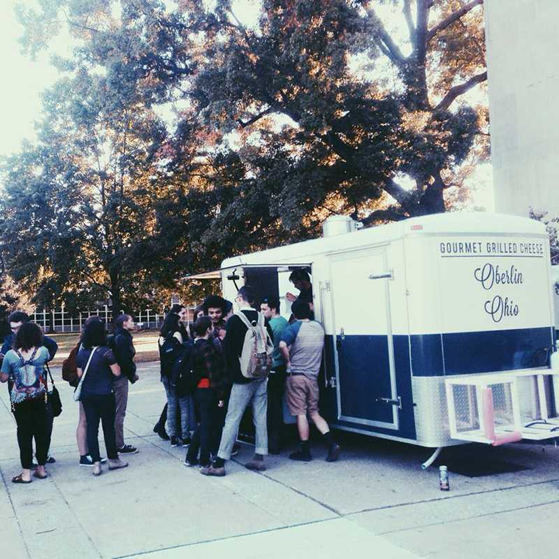 The North Coast Toast Truck serves food outside of Mudd library in the fall of 2013. Oberlin City Council is debating a new ordinance which would establish regulations to allow food trucks in Oberlin.