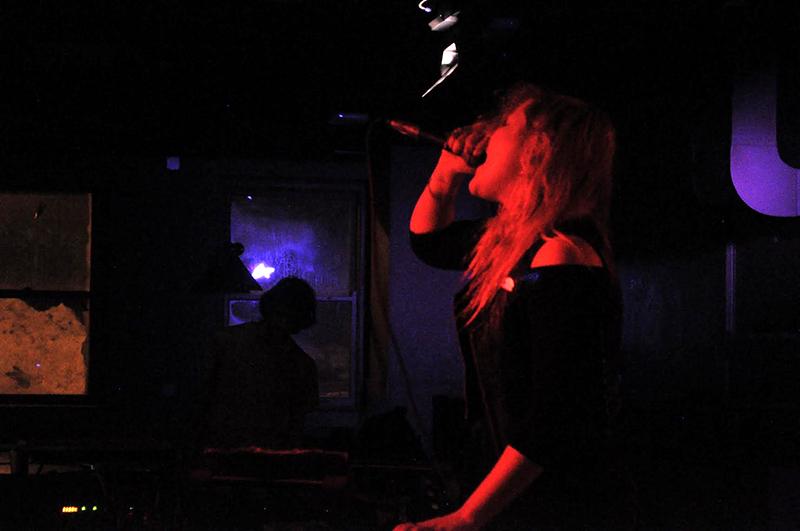 Pharmakon howls at an enchanted audience. She bridged the gap between music and performance art at the ’Sco Tuesday night.