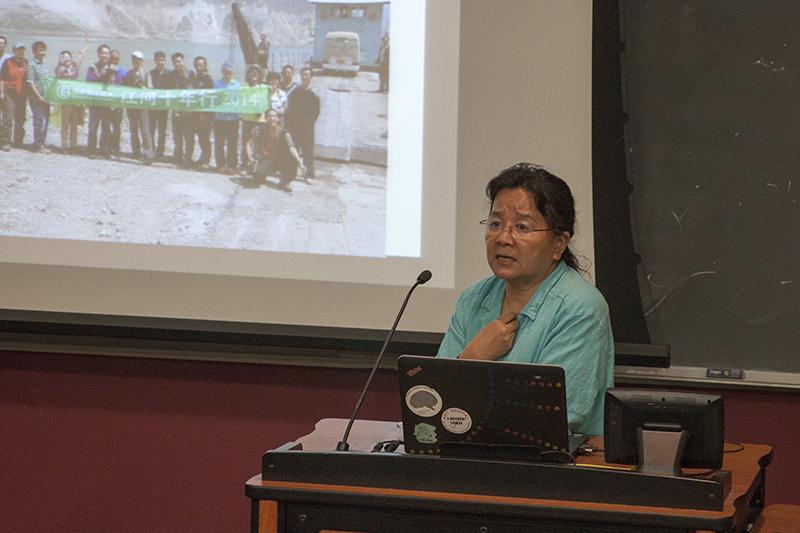 Wang Yongchen, environmental activist and reporter, who gave a talk on Tuesday
