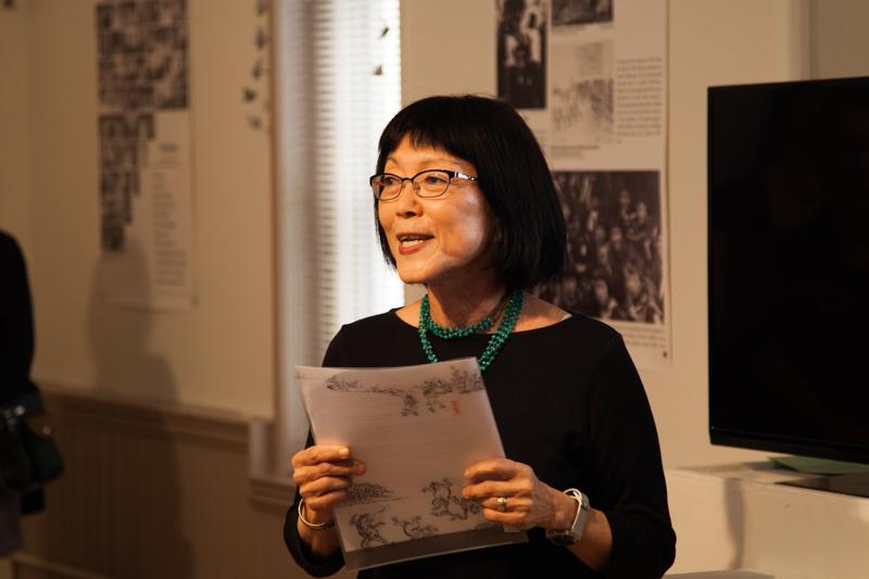 Creative+Writing+Professor+Sylvia+Watanabe+speaks+at+the+opening+ceremony+of+Sadako%3A+In+the+Spirit+of+Peace+at+the+Firelands+Association+for+the+Visual+Arts.+Sylvia+joined+Green+Legacy+Hiroshima+initative+founder+Tomoko+Watanabe+and+others+to+help+kick+off+the+exhibit%2C+which+honors+victims+of+the+1945+atomic+bombing+of+Hiroshima.