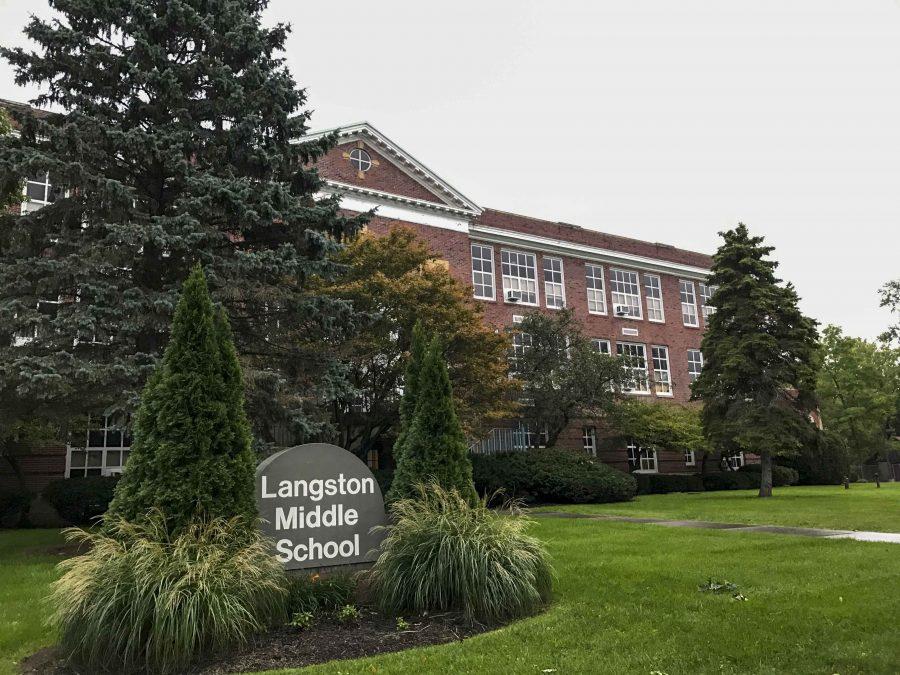 One of the Oberlin school district's four schools, Langston Middle School, sits on North Pleasant Street. The district is considering a variety of plans to consolidate space, as the current facilities are far larger than the district requires.