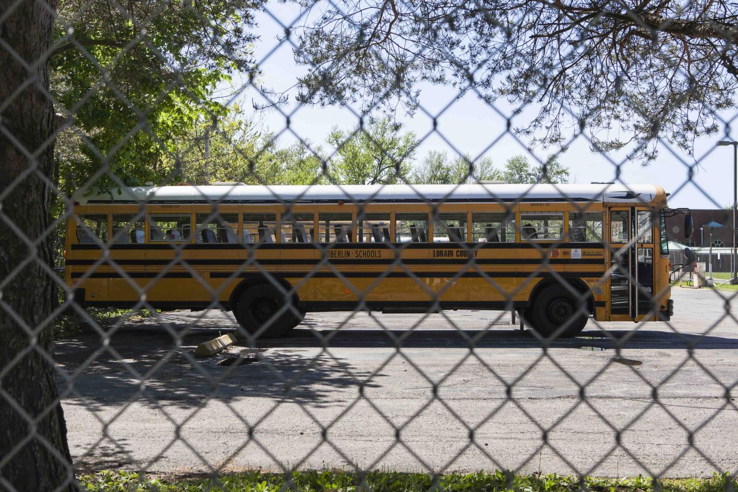 A+bus+parked+outside+of+Langston+Middle+School.+Local+school+parents+accused+the+Oberlin+School+Board+of+spending+an+estimated+excess+of+%241+million+on+school+bus+repairs+over+the+past+10+years.