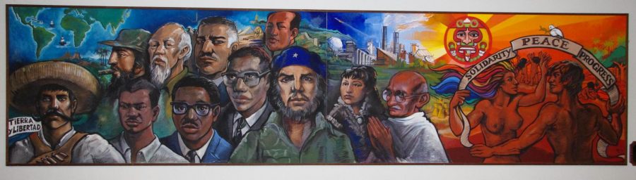 Third World House’s “Solidarity, Peace, and Progress” mural was painted in 1982 by Maria del Pilar O’Cadiz, OC ’86, with her father, prominent Chicanx muralist Sergio O’Cadiz Moctezuma, for her first-year Winter Term project. Pilar O’Cadiz will return to Oberlin as the keynote speaker for Oberlin’s Third World Liberation Conference tomorrow.