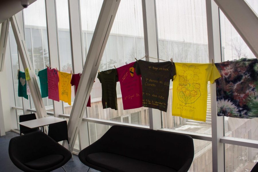 Part+of+Consent+Month+at+Oberlin%2C+the+Clothesline+Project+is+a+form+of+activism+through+visual+art%2C+addressing+topics+of+sexual+and+gender-based+violence.+Visual+art+and+graphic+messages+on+t-shirts+showcase+stories+and+messages+of+solidarity+while+providing+a+voice+for+assault+survivors.+With+the+motto+%E2%80%9CBreak+the+Silence+of+Violence%2C%E2%80%9D+the+Clothesline+Project+is+a+worldwide+initiative.+Art+is+uncensored%2C+intended+to+begin+the+healing+process+for+survivors+and+memorialize+victims+of+sexual+violence.+Presented+by+the+Nord+Center%2C+the+exhibit+is+on+display+in+the+Science+Center+and+McGregor+Skybar+until+the+end+of+April.
