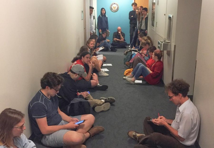 Students occupy Senator Rob Portman’s office to prostest against the confirmation of Judge Brett Kavanaugh.