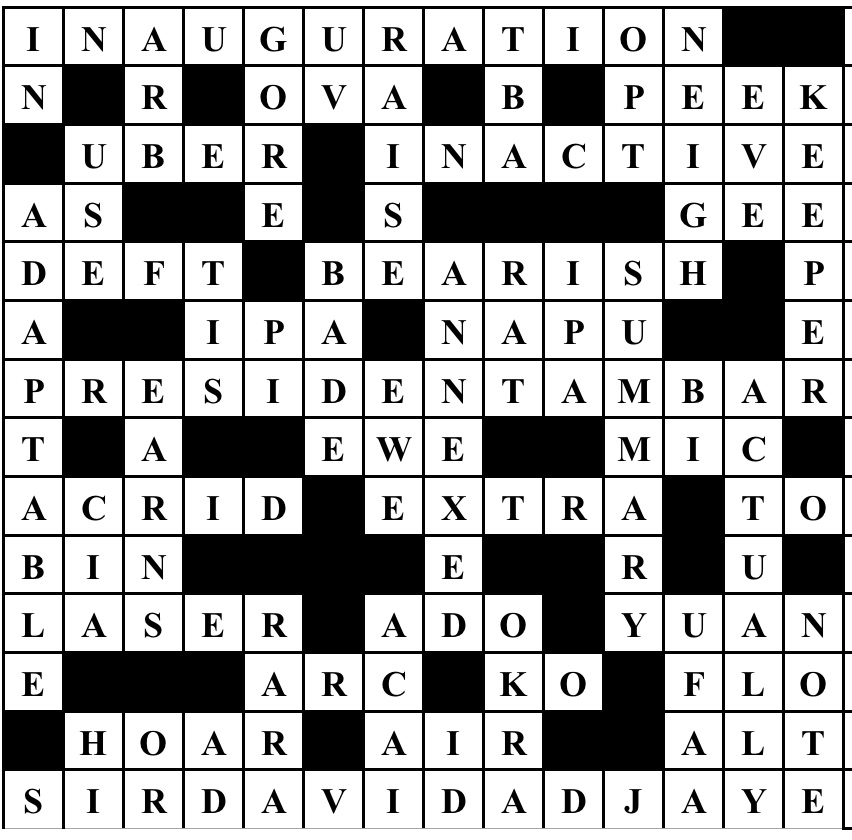 The Review in Review Crossword Answers