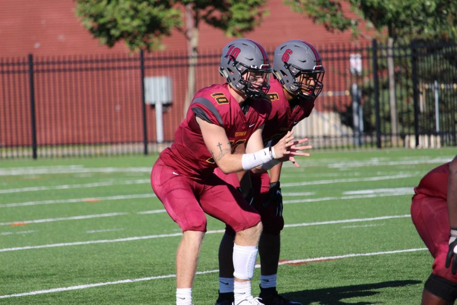College first-year and quarterback Tommy Jenkins was subbed into the Yeomen’s matchup with the Hiram College Terriers Saturday when College junior and starting quarterback Zach Taylor broke his fibula. Jenkins’ brilliant play led the Yeomen to a victory in double overtime. 