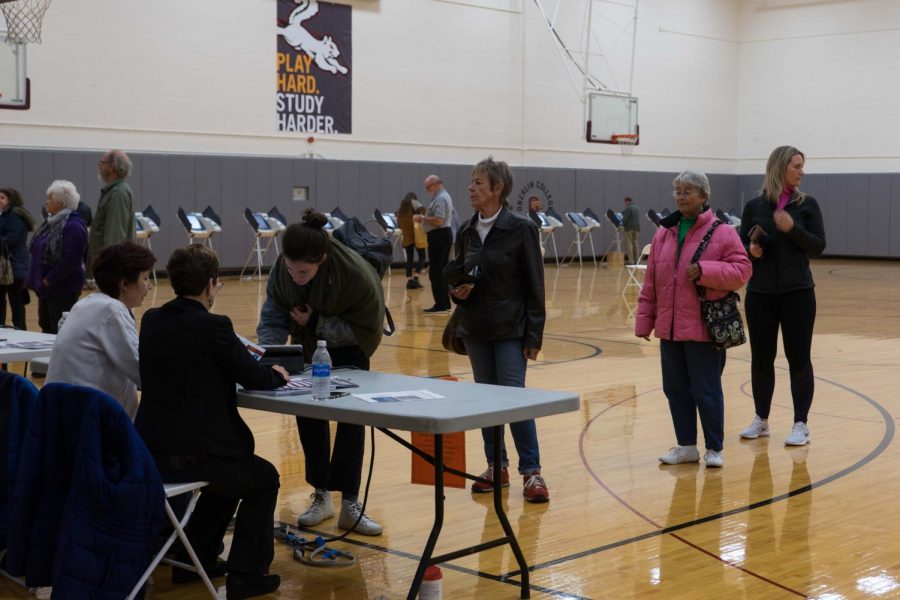 Community members vote at Philips gym in the
November 2017 local election.