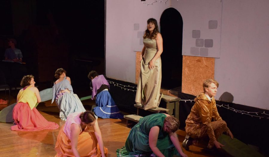 College sophomore Gina Fontanesi sings in this weekend’s production of Spamalot.