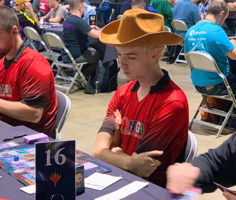 College fourth-year Charlie Rinehart-Jones in the middle of a Magic: The Gathering Pro Tour Competition. Photo Courtesy of Charlie Reinhart-Jones