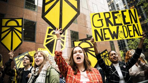 Young activists rally for the Green New Deal.