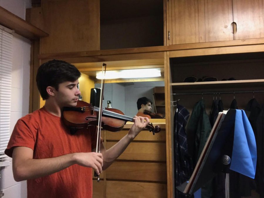 Conservatory second-year Jasper de Boor is a viola and violin performance double major. Similar to many Conservatory students, de Boor now practices primarily in his dorm room in East. 