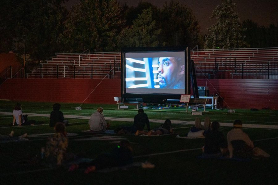 The Program Board screened Black Panther for students in Bailey Field. 

