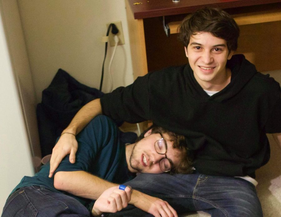 College fourth-years Judd Wexler and Silas Pelkey, pictured here as third-years, planned to live together for all four years of college before the pandemic interfered. 