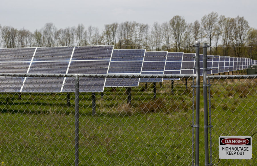 The solar field, installed in 2012, provides 12 percent of Oberlin’s electricity. This summer, Oberlin will begin a four-year infrastructure project to develop a geothermal energy system, adding another carbon-free energy source. 