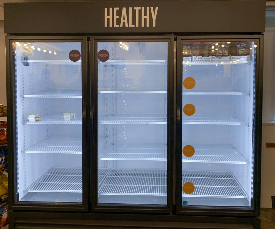 This semester, students have reported that fridges in DeCafé are frequently empty.
