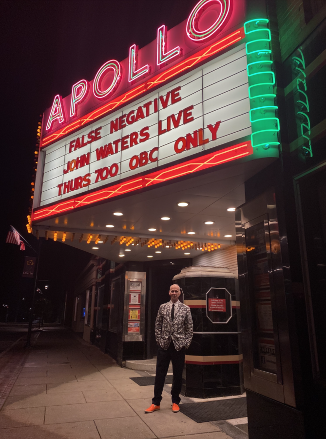 This past Thursday, the Oberlin Film Co-op invited writer and filmmaker John Waters for a performance of his live show False Negative and a screening of his 1988 film Hairspray at the Apollo Theatre. 