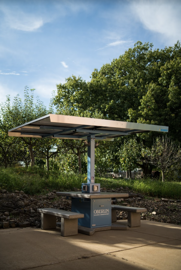 Over the summer, the College assisted the Green EDGE Fund in creating a solar-powered charging and Wi-Fi station.