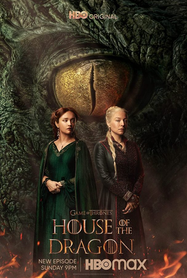 Olivia+Cooke+and+Emma+D%E2%80%99arcy+pose+in+character+in+a+poster+for+the+new+series+House+of+the+Dragon.