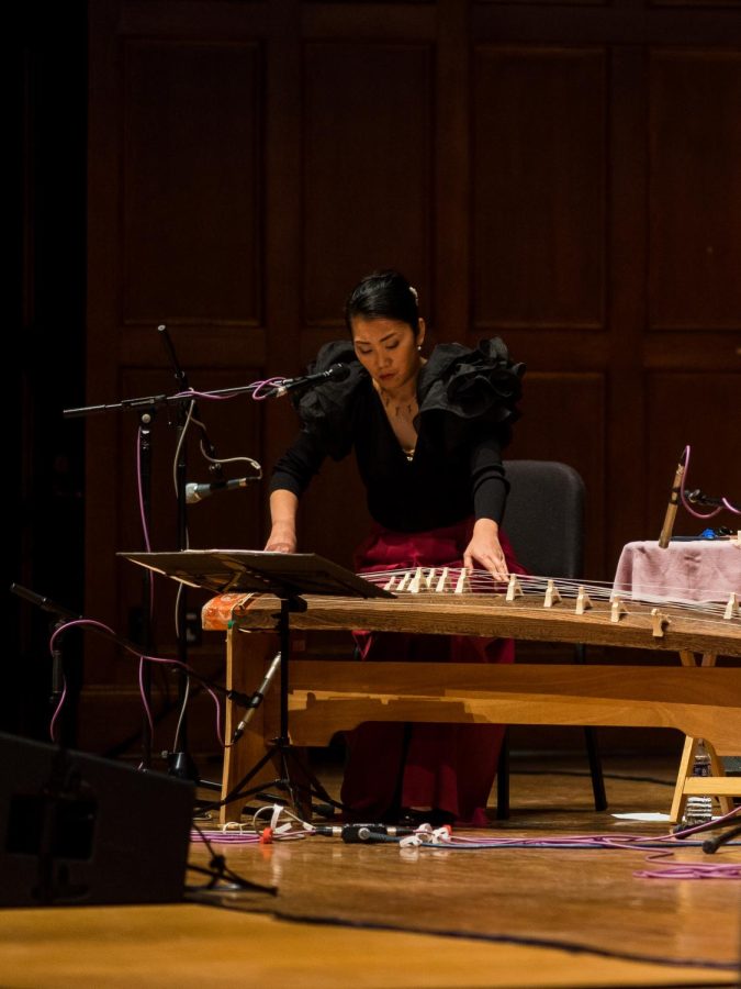 The+Kenny+Endo+Contemporary+Music+Ensemble+featured+a+koto+player+at+their+concert+in+Finney+Chapel+last+spring.+