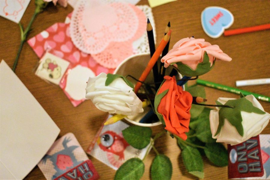 Students crafted valentines at Cat in the Cream this week.
