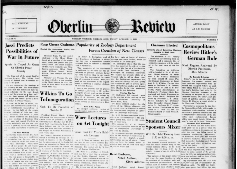 History of Protest in Oberlin Through Review Headlines