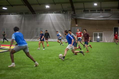 The club soccer team held one of its final practices of the season Thursday night.