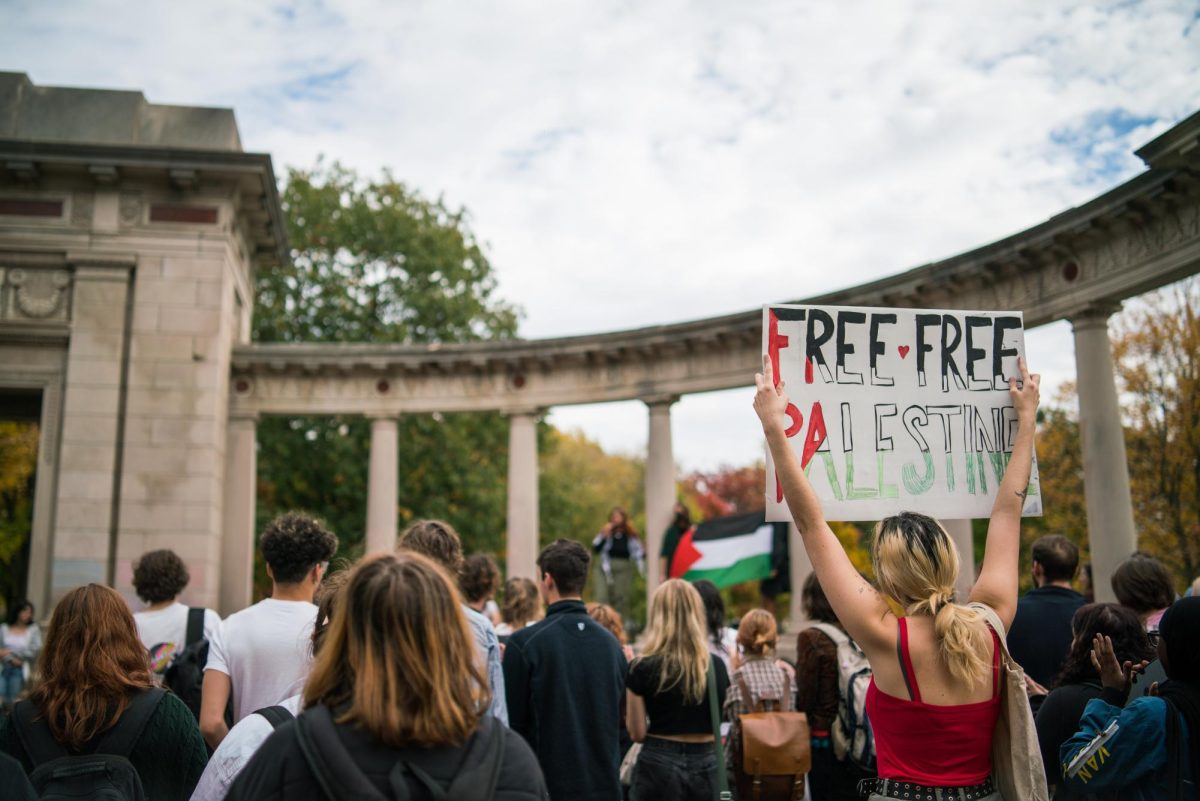 Students particpate in national walkout in support of Palestinians. 