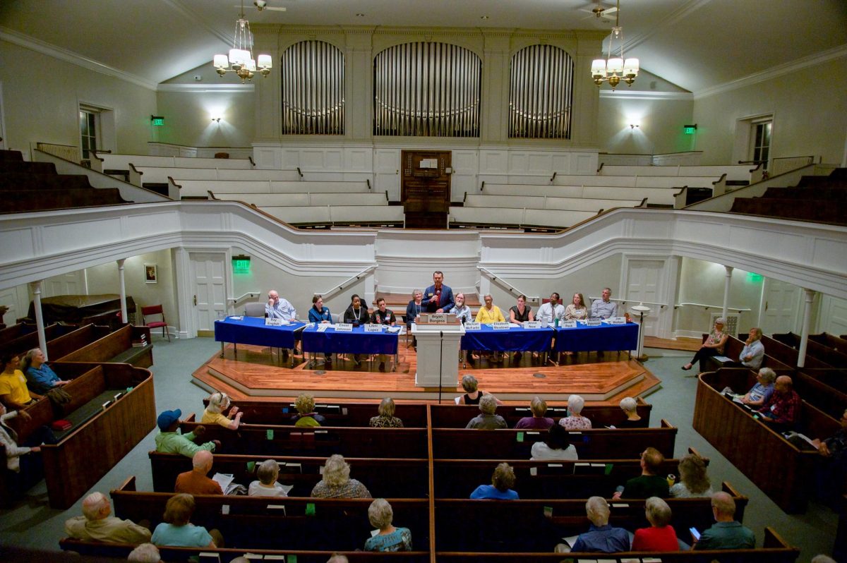 City Council candidates spoke at First Church on Monday. 