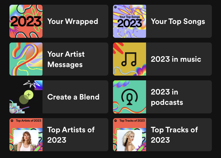 2023+Wrapped+appears+on+Spotify+users+home+pages.