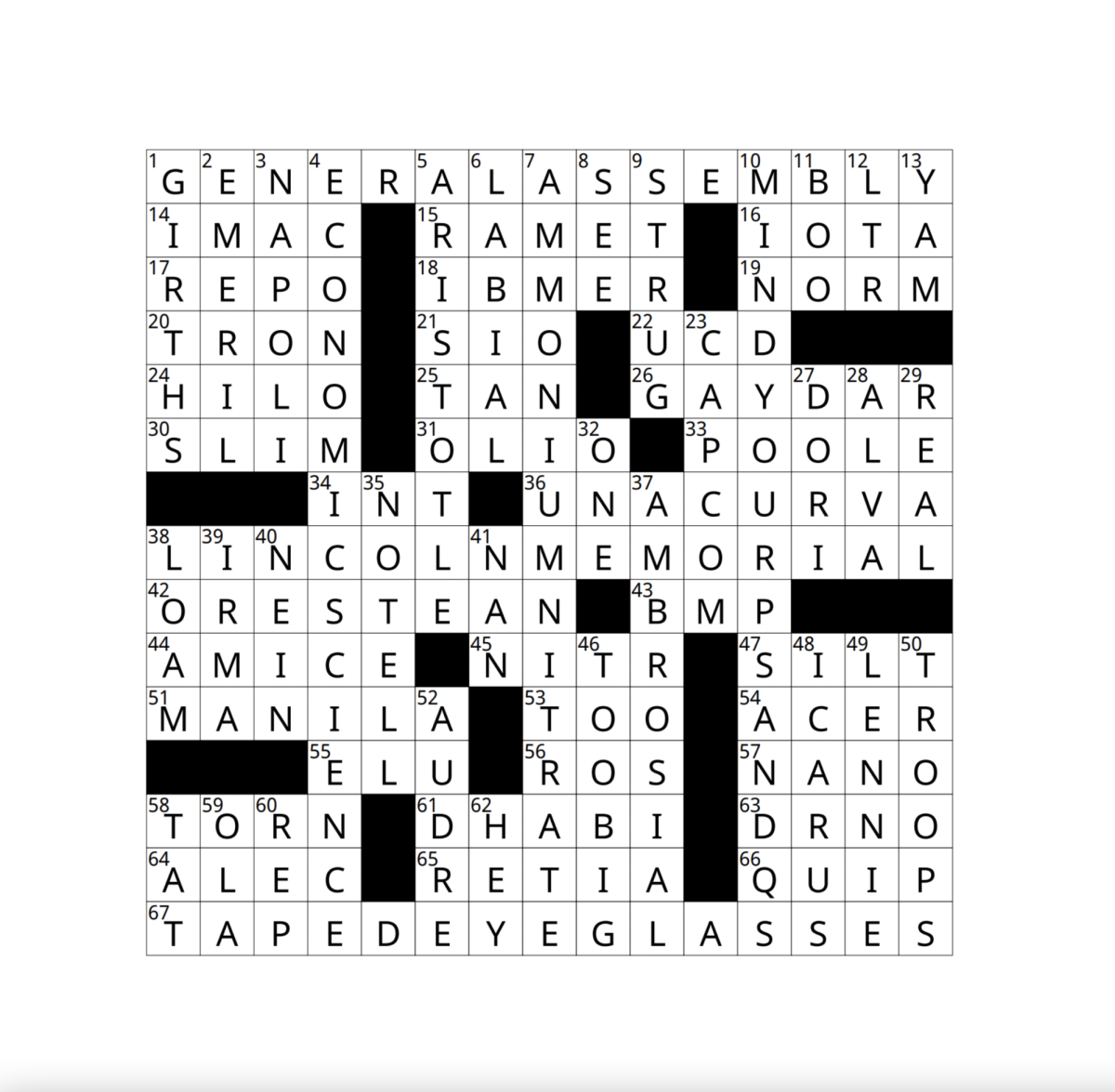 Crossword Answers 2/9