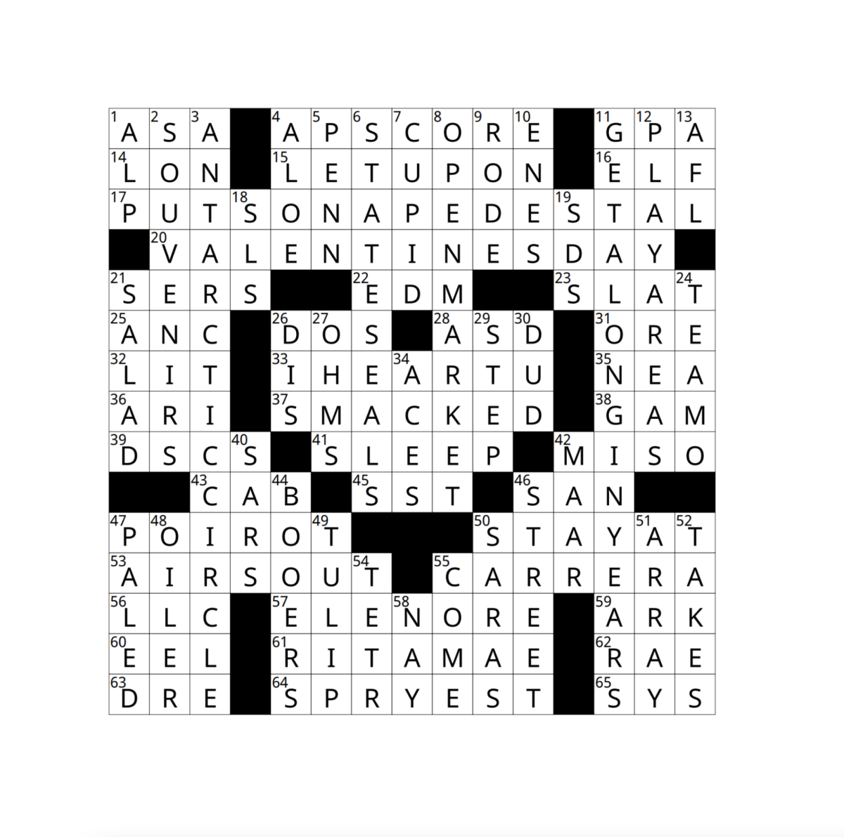 Crossword Answers 2/16