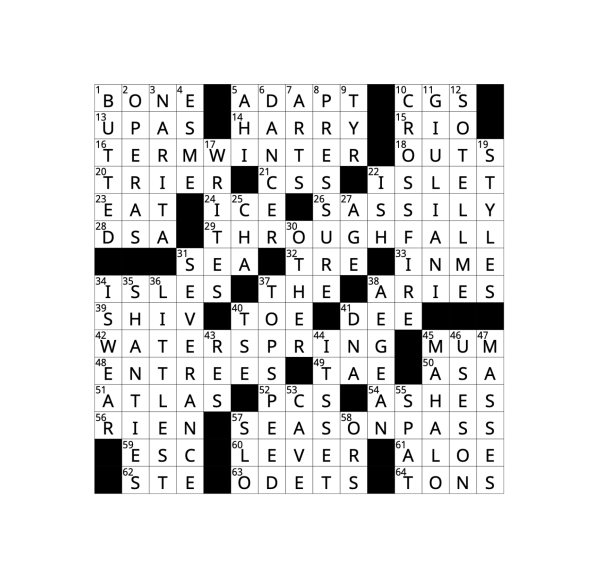 Crossword Answers 3/1