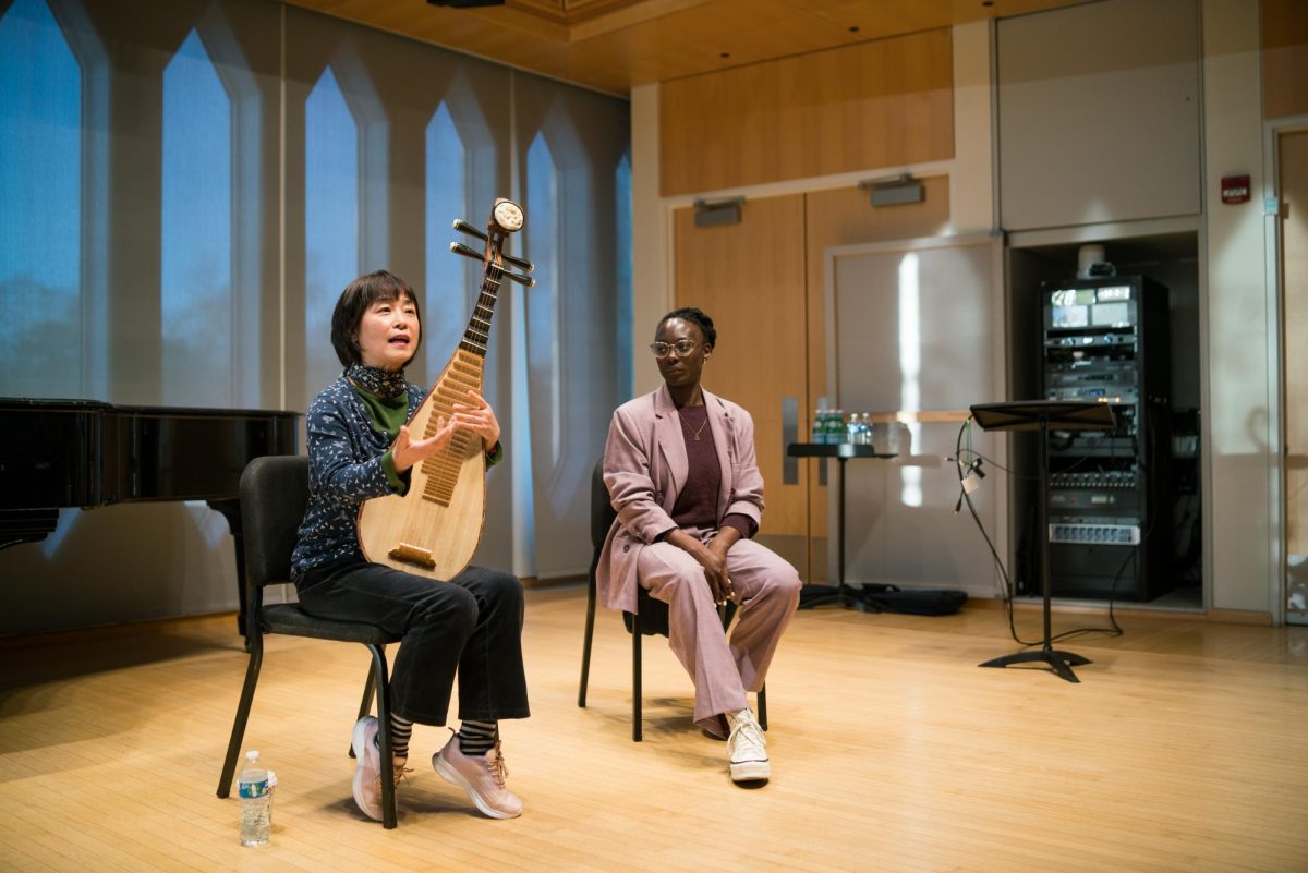 Members of the Silkroad Ensemble gave a talk in Stull Recital Hall.
