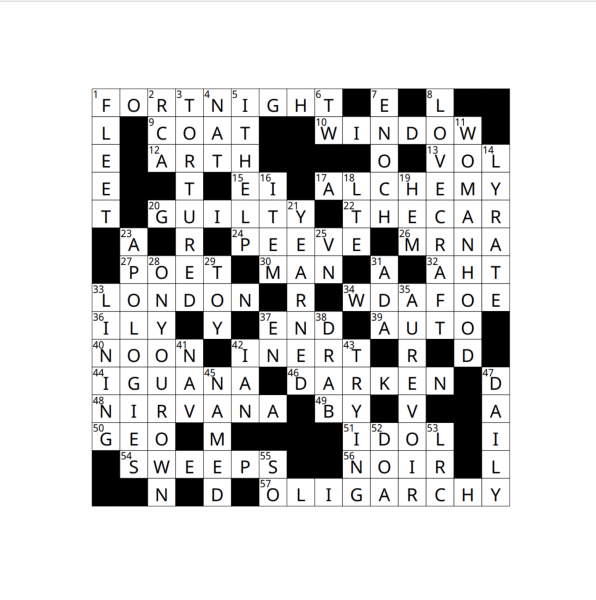 Crossword Answers 5/3