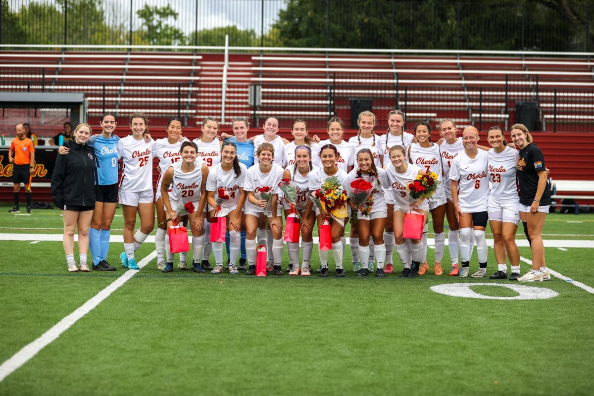 The women’s soccer team celebrated senior night last weekend.