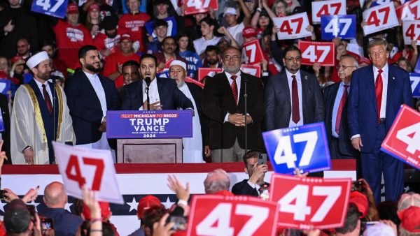 Arab Americans gather to endorse the Trump-Vance campaign.