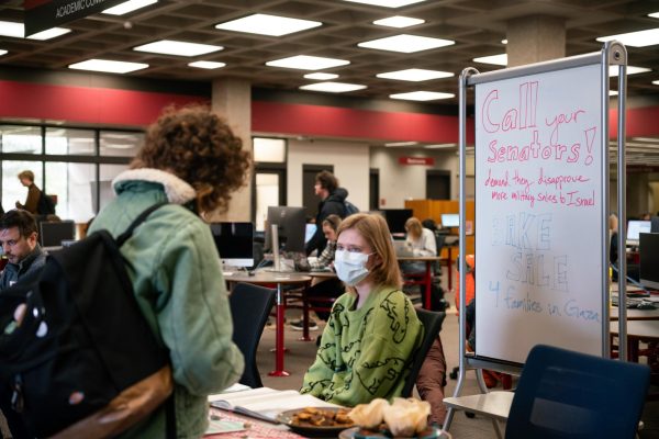 Students for a Free Palestine had a table in Mudd Sunday to Wednesday. 