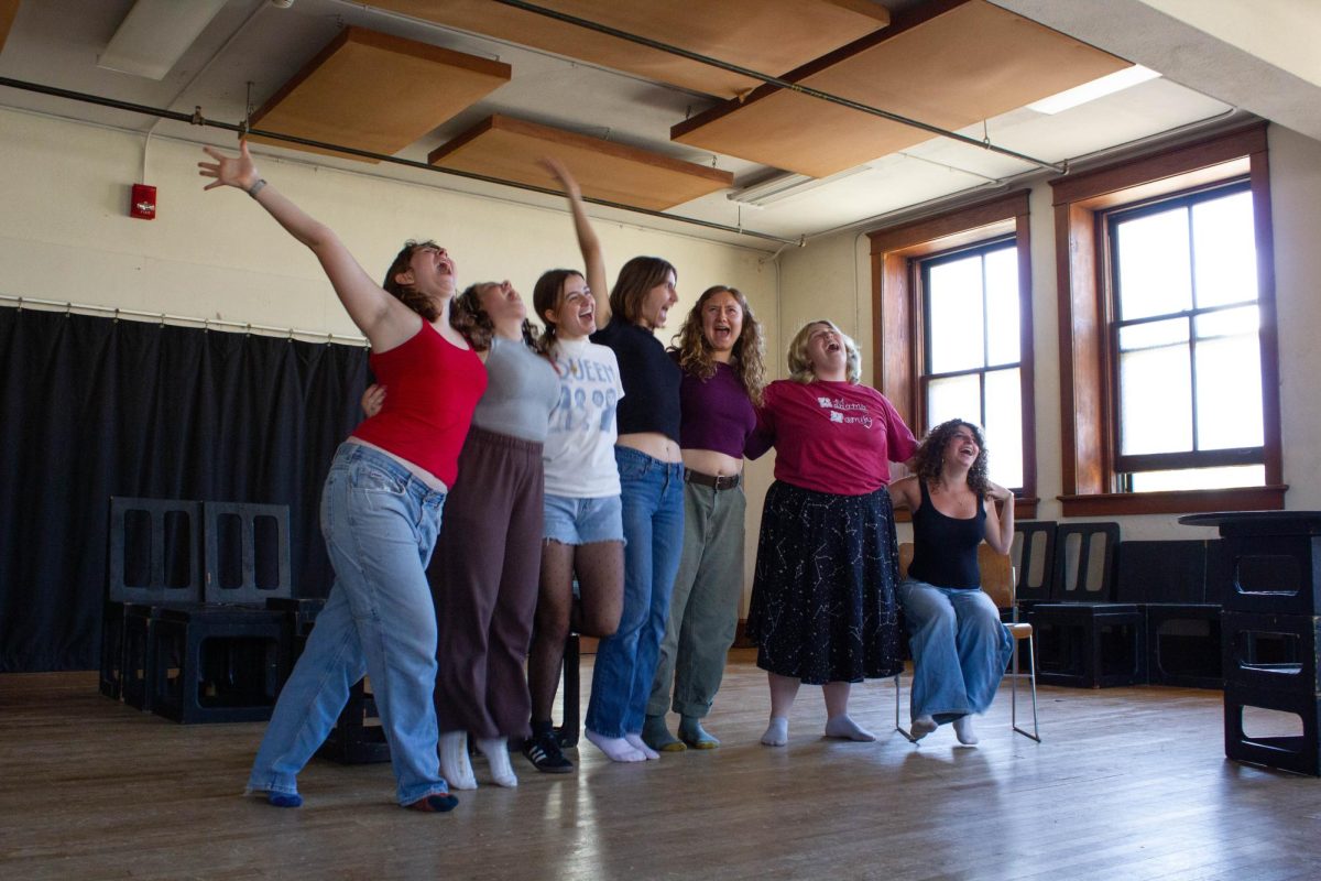 The cast of Horse Girls performs.