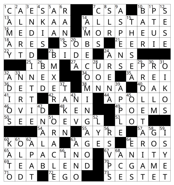 Crossword Answers 11/15