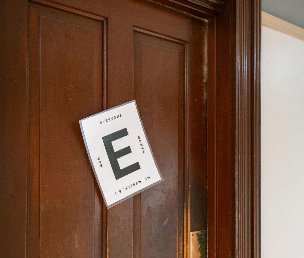 Many facilities on campus currently use the E system to designate the gender of bathrooms. This will change in February when Ohio Senate Bill 103 goes into affect, banning multi-gender bathrooms.