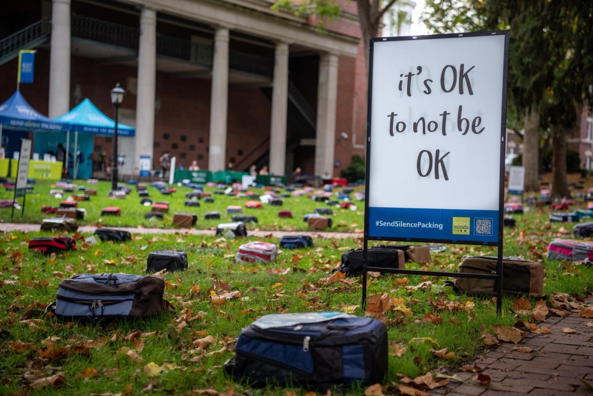 The exhibit featured backpacks with memories from victims and survivors of suicide.

Photo courtesy of Ohio University