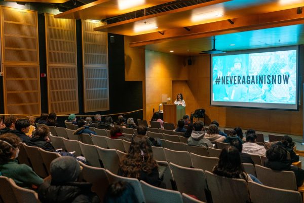 Students listen to Aanchal Saraf’s talk on Japanese internment.