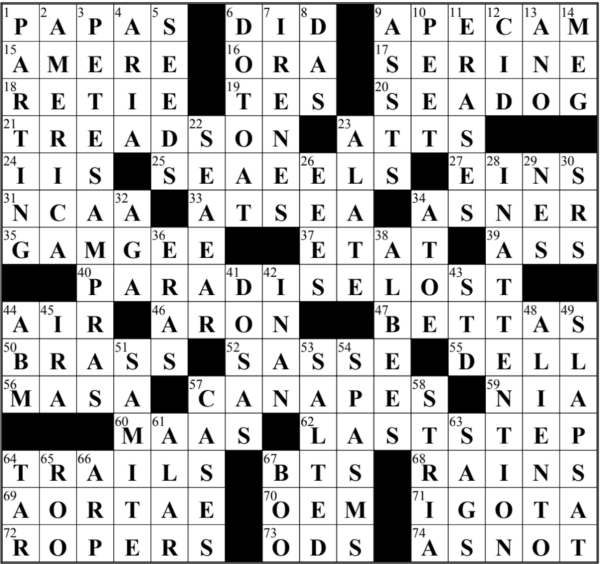 Crossword Answers 2/21