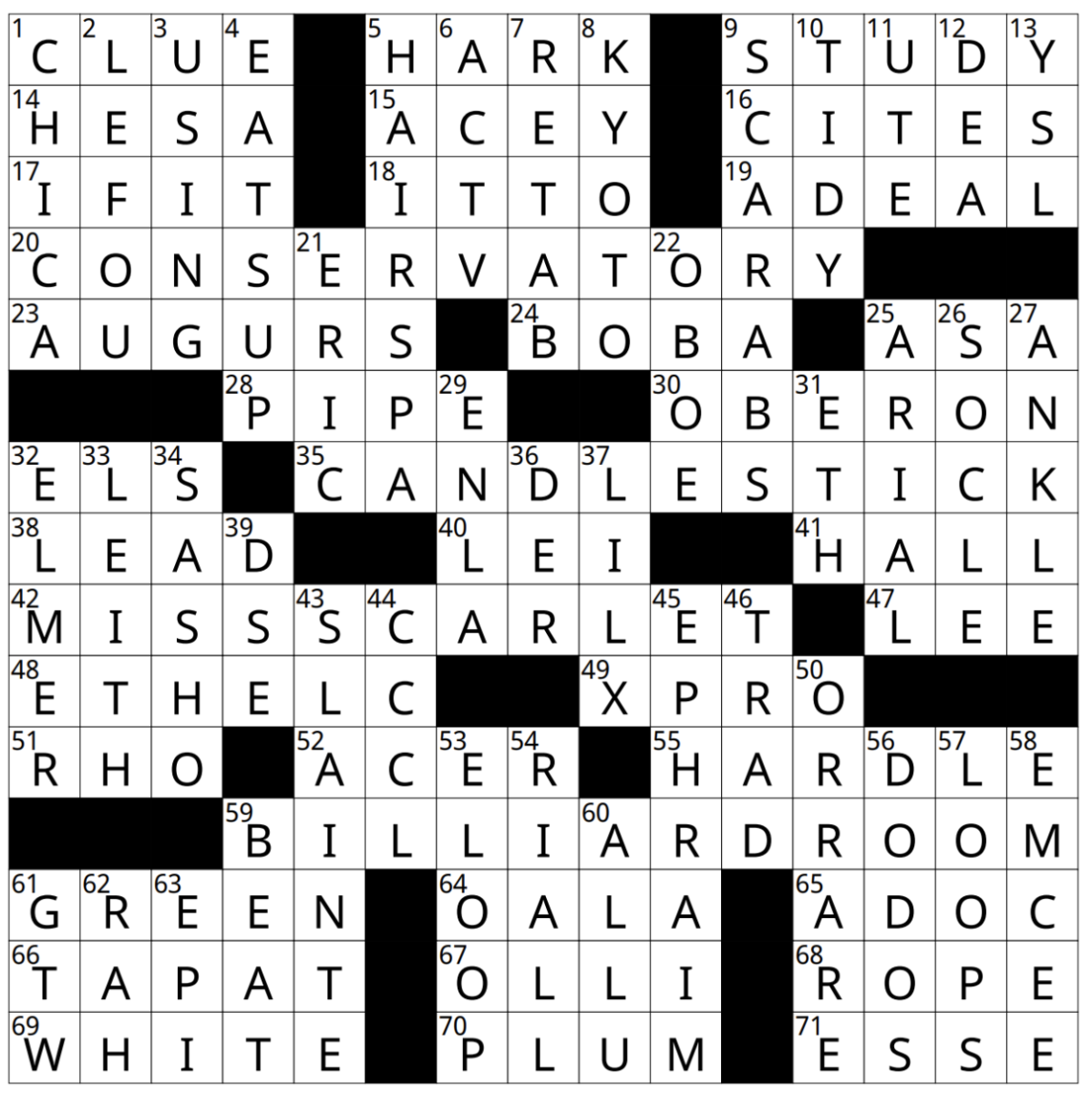 Crossword Answers 11/21