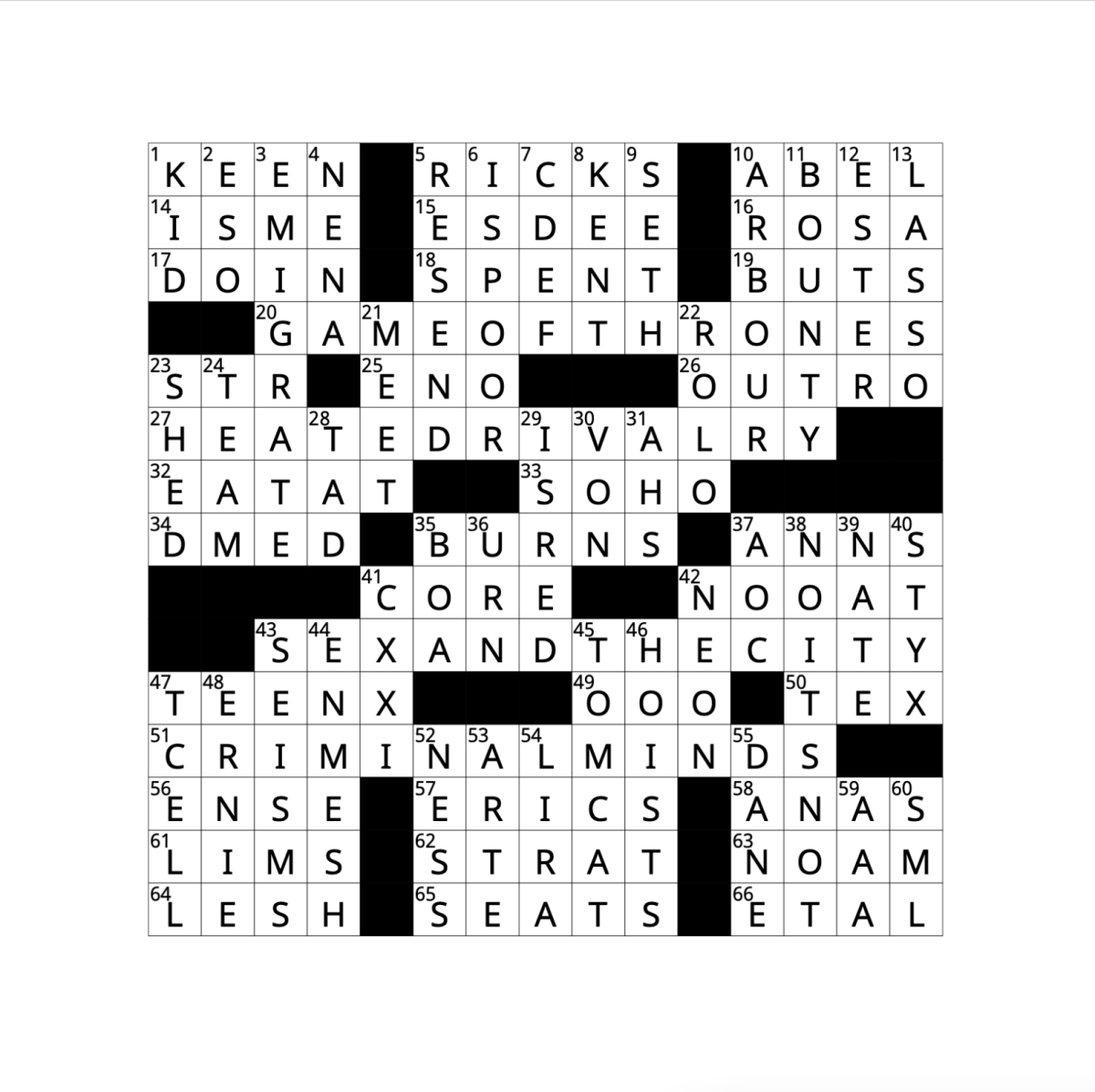Crossword Answers 2/6