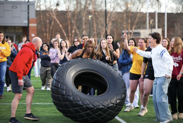 President Carmen Twillie Ambar recorded 19 flips in the third Presidental Tire Flip challenge.